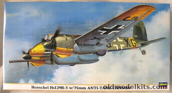 Hasegawa 1/48 Henschel Hs-129 B-3 With 75mm Cannon - (HS129B3), 09381 plastic model kit
